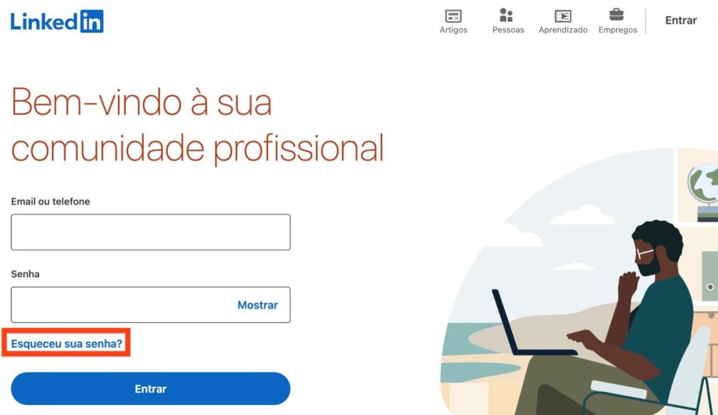 Redefinir Sua Senha Linkedin