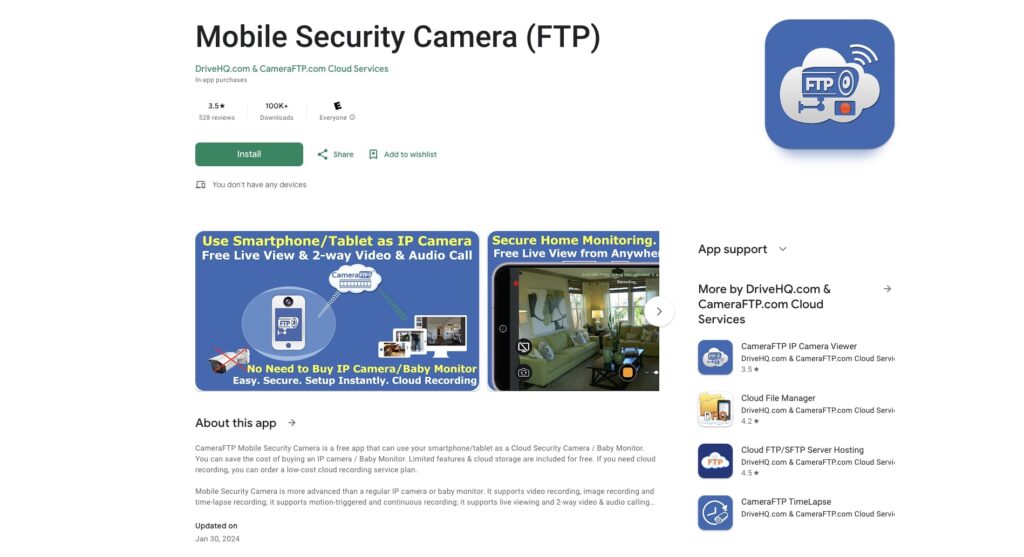 Mobile Security Camera (FTP)